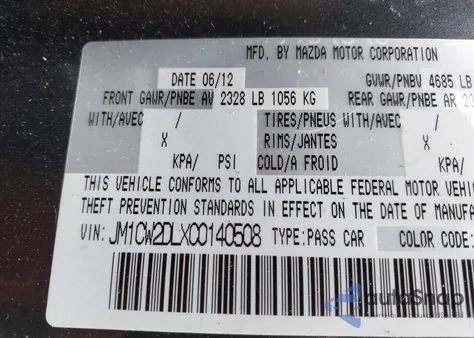 2012 Mazda Mazda5 Grand Touring из США, поврежденный, VIN JM1CW2DLXC0140508